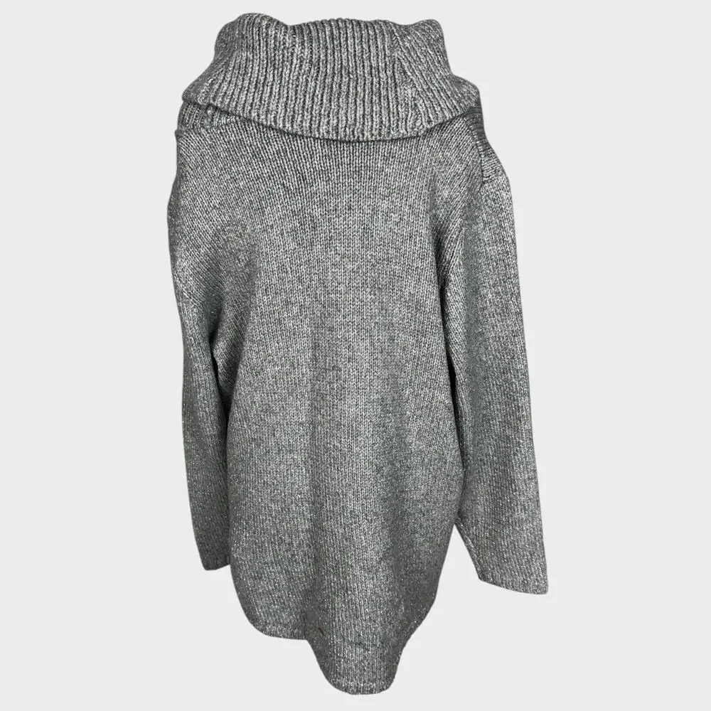 Lane Bryant NEW NWT Womens Plus Size 22/24 Metallic Gray Turtleneck Sweater